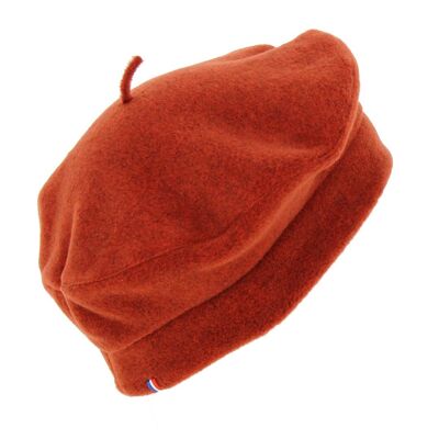 Denise Fleece Beret Orange Brûlée - Made in France