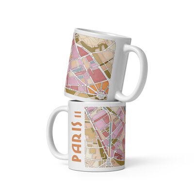 MUG illustrated with the MAP of the 11th arrondissement of PARIS