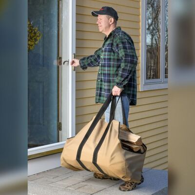 ShelterLogic Bolsa para leña de poliéster Abedul | Beige | 27 kilos