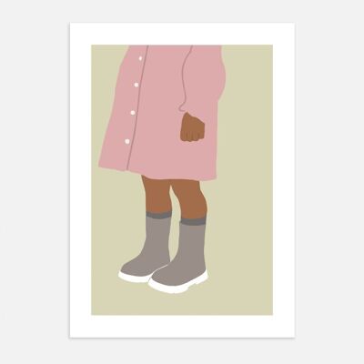 Affiche poster - Autumn boots pink