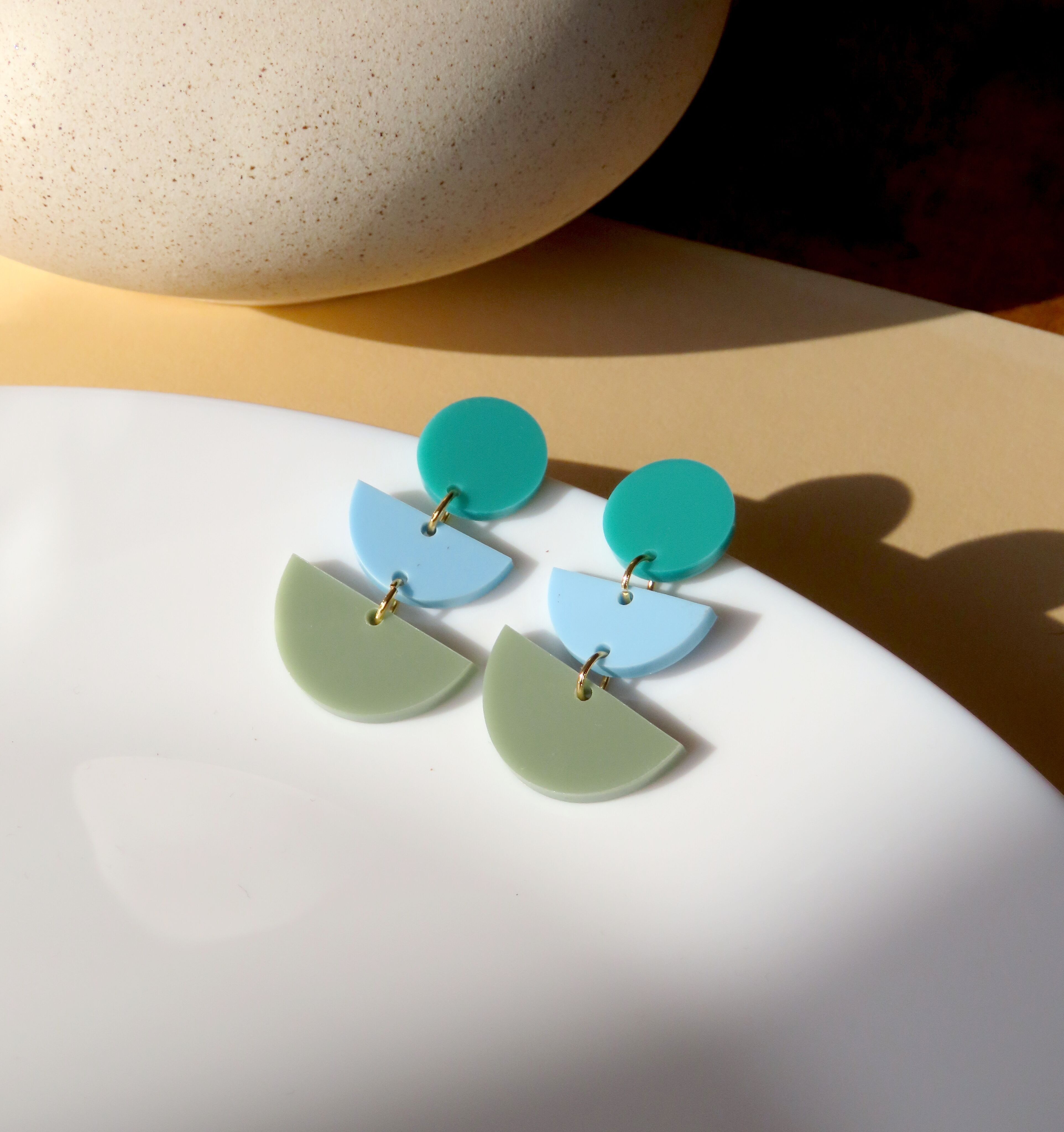 Boucles d’oreilles déclaration mousse verte