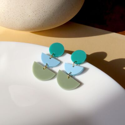 Green Moss Statement Earrings