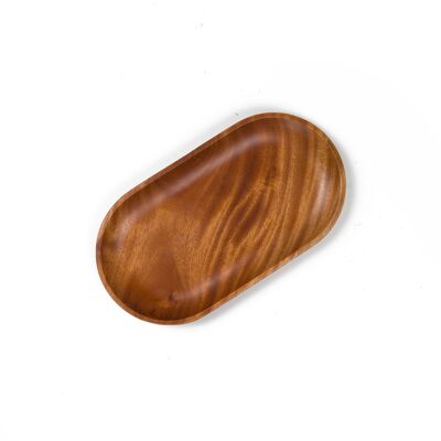 Frühlingsgeschirr – ovale Platte – handgefertigt – Khaya-Holz – umweltfreundlich
