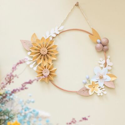 Corona de flores de papel - Decoración de pared | Lilwenn | - Talla M
