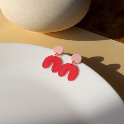 Boucles d'oreilles Arch Arch Rose Rouge