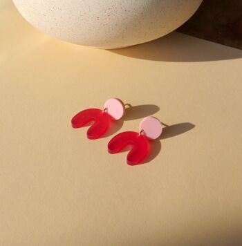 Boucles d'oreilles Arch Arch Rose Rouge 2