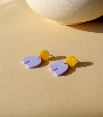 Boucles d'oreilles Squishy Arch Arch Lilas Jaune Doré 2