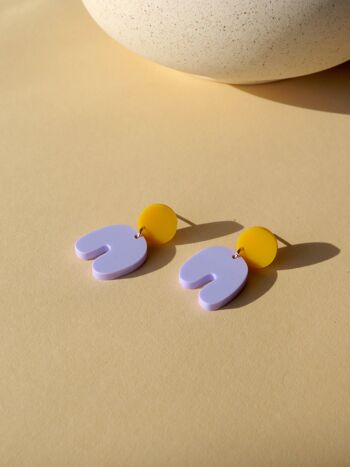 Boucles d'oreilles Squishy Arch Arch Lilas Jaune Doré 4