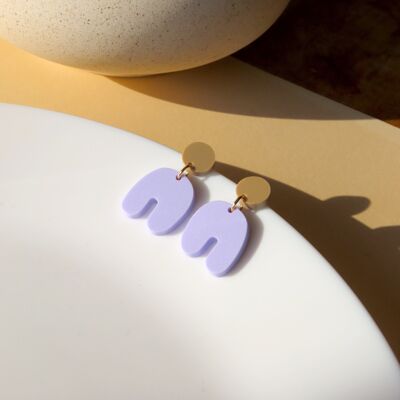 Sand Lilac Squishy Arch Arch Earrings