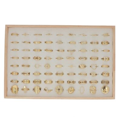 Kit de 72 anillos dorados de acero inoxidable - DISPLAY GRATIS / KIT-BAG09-0440-DORE