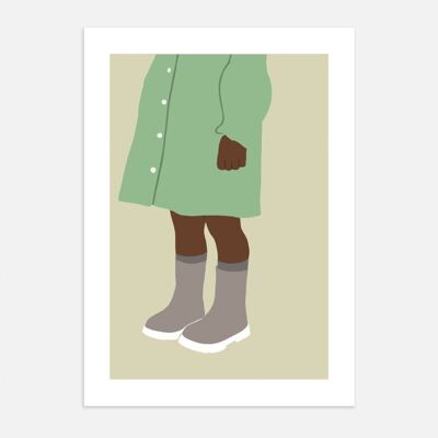 Affiche poster - Autumn boots green