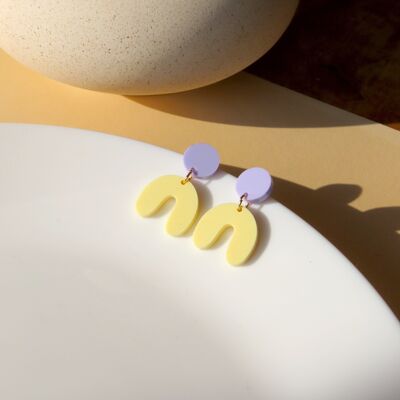 Lilac Light Yellow Arch Arch Earrings