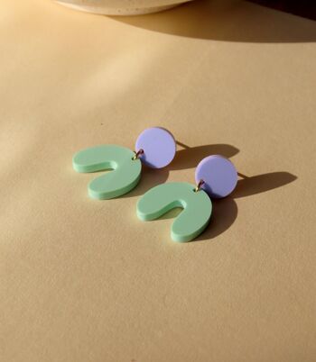 Boucles d’oreilles Arch Arch Lilas Vert Clair 4