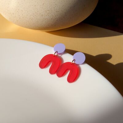 Lilac Red Arch Arch Earrings