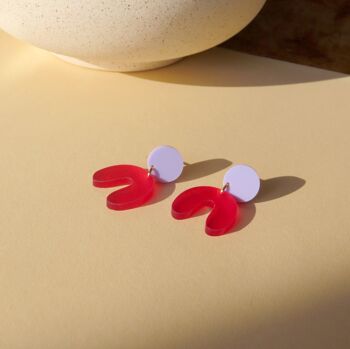 Boucles d’oreilles Arch Arch Rouge Lilas 2