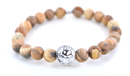 Bracelet en pierre naturelle jaspe beige