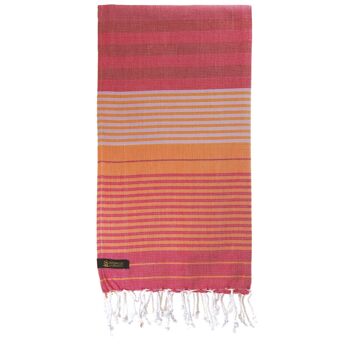 FOUTA EN COTON BIOLOGIQUE - Collection SUD - Couleur AZALEE 6