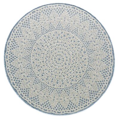 Round decorative rug CROCHET Gray