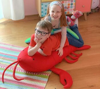 Pouf poire en tissu animal nageur Westmann homard | Rouge | 80x95x18cm 3