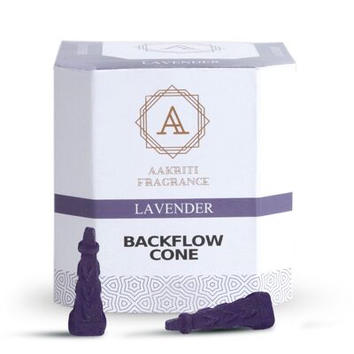 Aakriti Gallery Backflow Natural Incense Waterfall Cones Unique Shape for Backflow Incense for Prayer, Meditation, Relaxation Burner Holder Square Pyramid (25 pcs) - Lavender