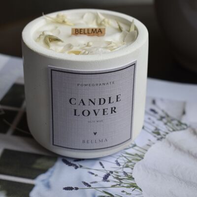 Vela perfumada CANDLE LOVER con elegantes detalles de flores secas para amigos, familiares y su hogar