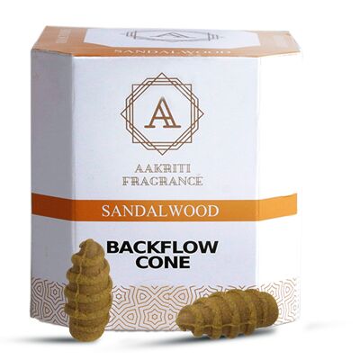 Gallery Backflow Natural Incense Waterfall Cones Unique Shape for Backflow Incense for Prayer, Meditation, Relaxation Burner Holder Screw (25 pcs) - Sandalwood