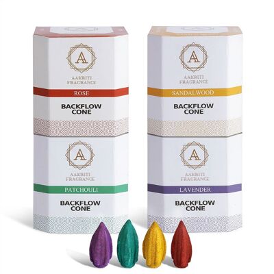 Aakriti Backflow Bullet Shaped Vegan Friendly Incense Cones for Meditation, Aromatherapy & Yoga -100 pcs