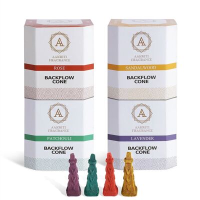 Aakriti Backflow Square Pyramid Shaped Vegan Friendly Incense Cones for Meditation, Aromatherapy & Yoga -100 Pcs
