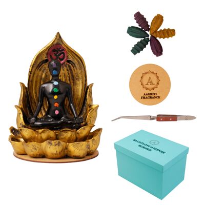 AAKRITI Incense Burner |  100% Eco-Friendly | Home Décor | Feng Shui Based | Traditional Dhoop Burner | Waterfall, Teapot, Lotus, Earthen, Chakra Incense Burner | Perfect For Housewarming, Christmas, Birthday, Anniversary Gift