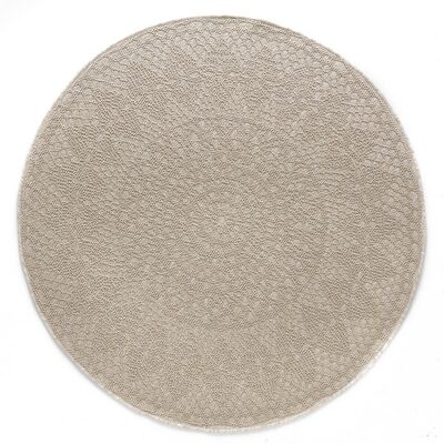 Round decorative rug CROCHET Ivory