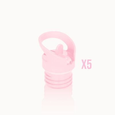 Gaspajoe Pastel Pink Sport Cap for GROOVY, SPORTY or LOOPY water bottles x5