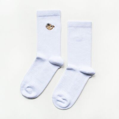 Chaussettes paresseuses | Chaussettes en bambou côtelées | Chaussettes blanches