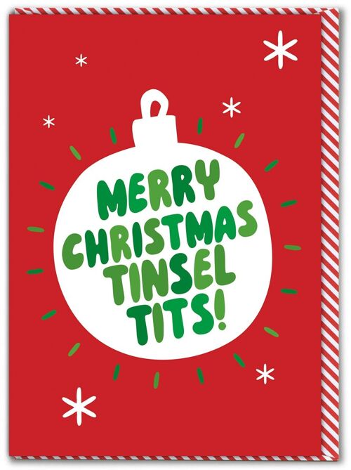 Funny Christmas Card - Tinsel Tits
