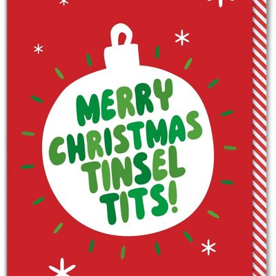Lustige Weihnachtskarte – Lametta-Titten