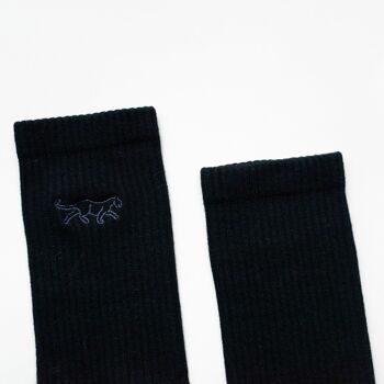 Chaussettes Panthère Noire | Chaussettes en bambou côtelées | Chaussettes noires 3