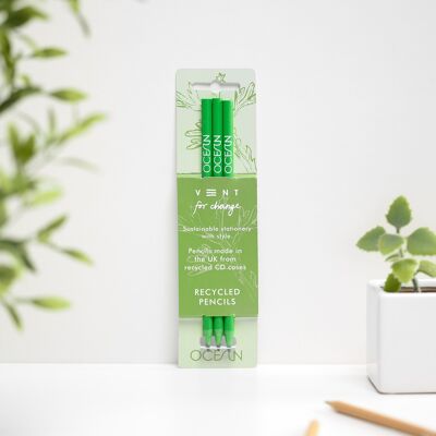 Pack de 3 lápices reciclados - OCEAN Algae Green