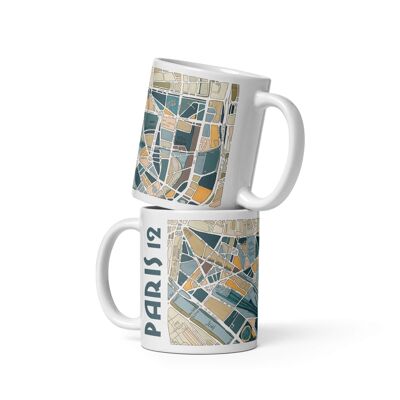 MUG illustrated with the MAP of the 12th arrondissement of PARIS