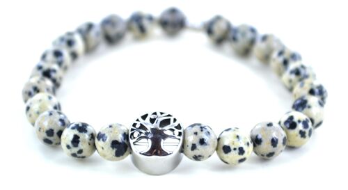 Bracelet en pierre naturelle jaspe dalmatien