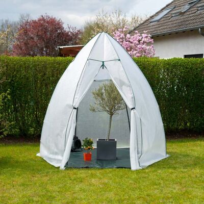 Westmann wintering tent & foil greenhouse Avocado | White | 250x250x250cm