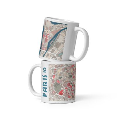 MUG illustrated with the MAP of the 18th arrondissement of PARIS