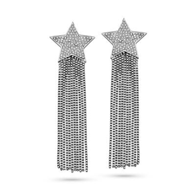 Statement Drop Earrings With Star