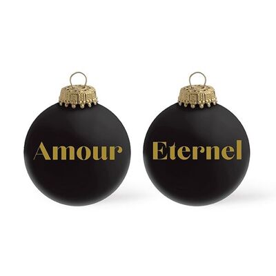 Christmas ball Love/Eternal MATT BLACK