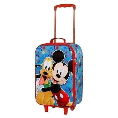 Disney Topolino Mates-Valigia trolley morbida 3D, blu