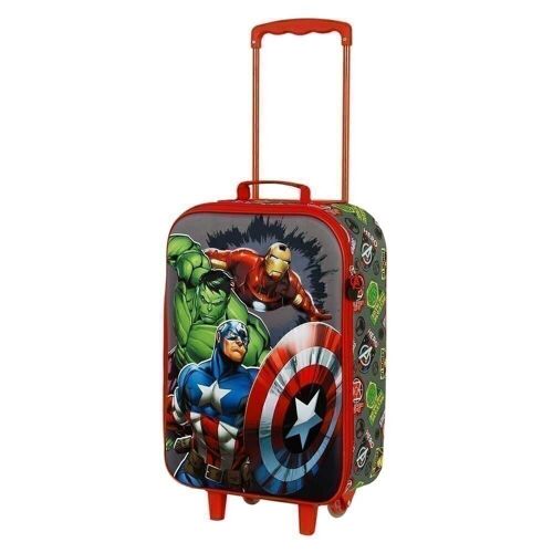 Marvel Los Vengadores Invencible-Maleta Trolley Soft 3D, Multicolor