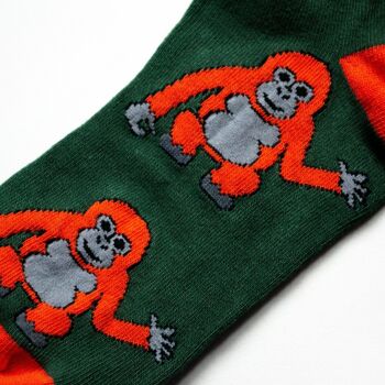 Chaussettes orang-outan | Chaussettes d’entraînement | Chaussettes vertes 3