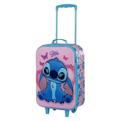 Disney Lilo and Stitch Adorable-3D Soft Trolley Suitcase, Pink