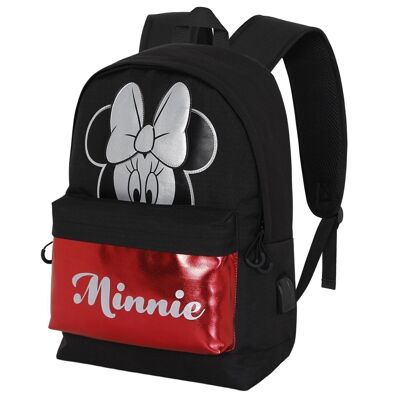 Disney Minnie Mouse Sparkle-Mochila HS Silver, Negro