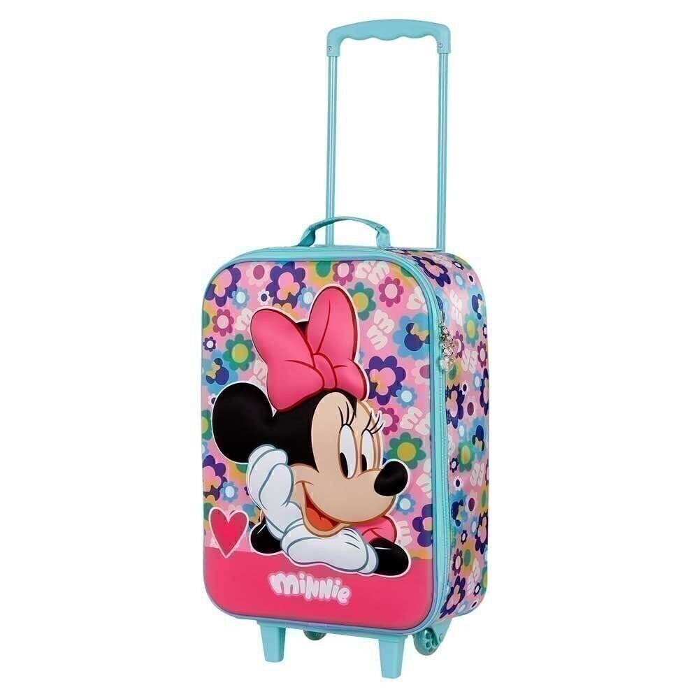 Disney Minnie Mouse Heart-Valigia Trolley Morbida 3D, Rosa