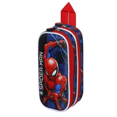 Spiderman Speed-Estuche Portatodo 3D Doble, Rojo