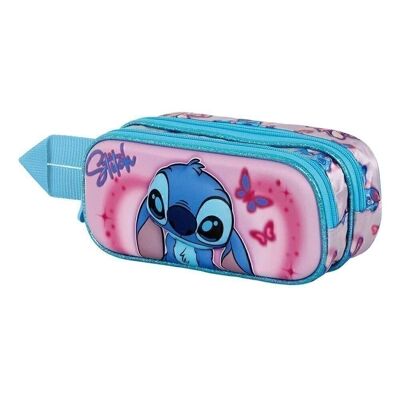 Disney Lilo et Stitch Adorable trousse à crayons 3D double Rose